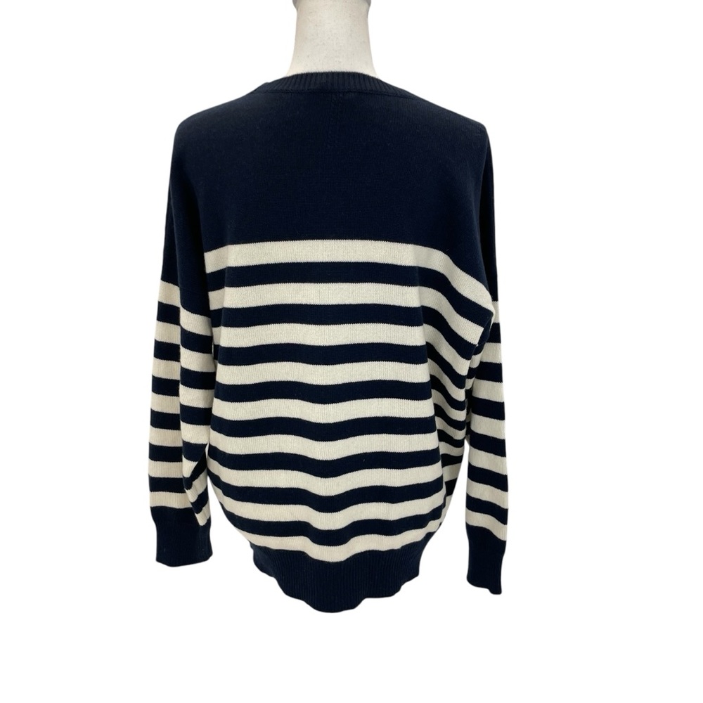 Saint Laurent Cashmere Crew Sweater XL Navy/White - Picture 7 of 16